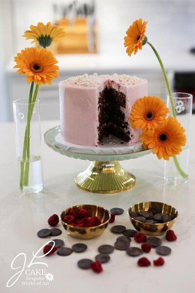 luxury chocolate raspberry cake