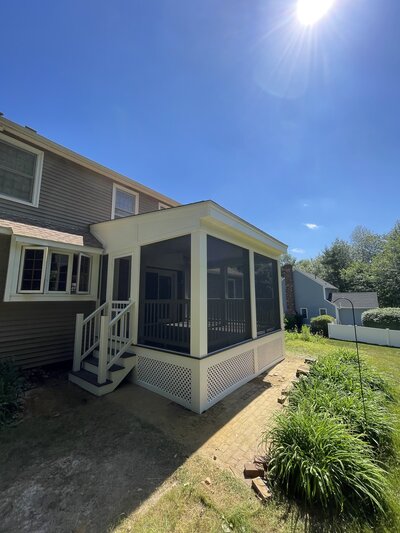 A Worcester & Central MA Porch Contractor building a fresh porch with a nailer