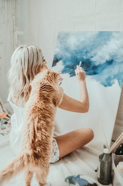 Creative Entrepreneur Mural Artist Your Artsy Friend Podcast Host Inspirational Speaker Colorful Acrylic Painter Cloud Art Enthusiast Art Educator Art Content Creator