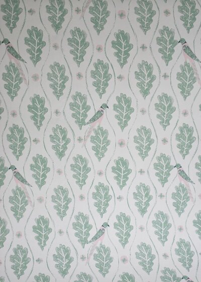 Parakeets in the Oak - Pale Pink