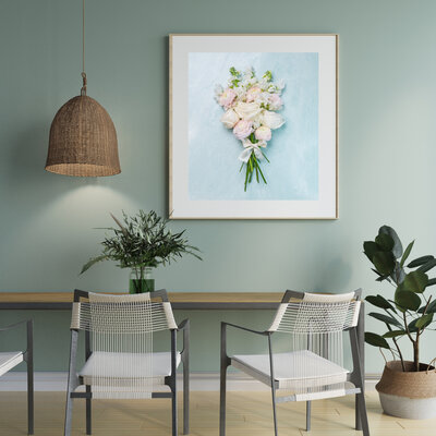 Soft Green 3D Illustration Wall Frame Mockup Instagram Post