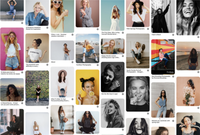 Pinterest board screenshot for brand photoshoot inspiration