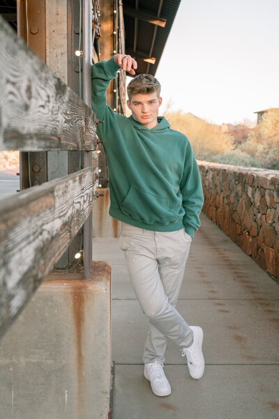 Senior posing at DC Ranch Marketstreet 