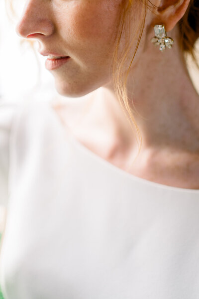 Close-Up Detail of Bridal Gown at High-End California Wedding