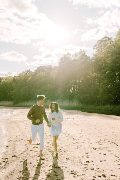 Couples photography session in evening light is a perfect idea for a romantic date.