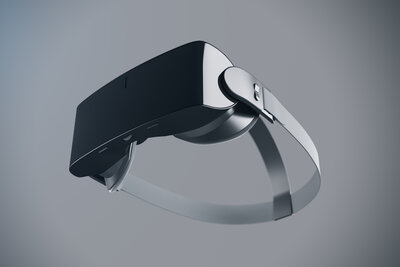 bottom-view-modern-black-vr-helmet-with-abstract-dark-background-virtual-reality-concept-3d-rendering