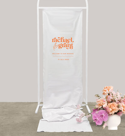 Big Love linen welcome sign for your wedding printed by State of Elliott