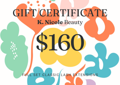 gift certificate for classic lash extensions service