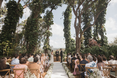 bridge and groom exchanging vows at wedding
