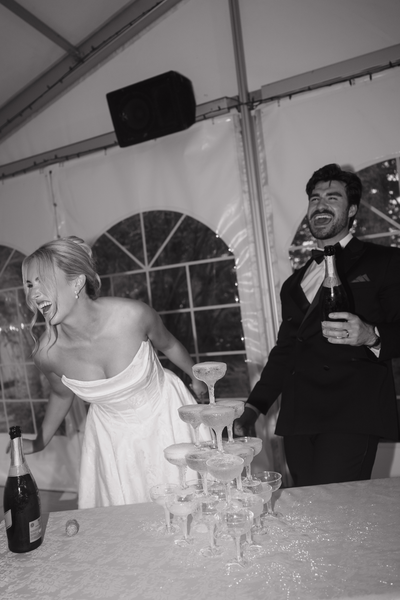 black and white photo of married couple