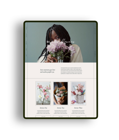 The Primrose website template by Ivy Grows Studio shown on an iPad
