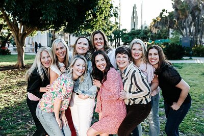 group of female photographers outdoors at retreat