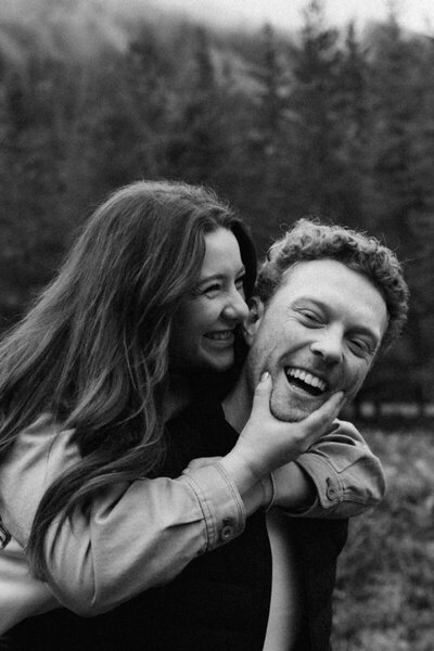 Outdoor engagement photography capturing love and laughter—common with the engagement package.