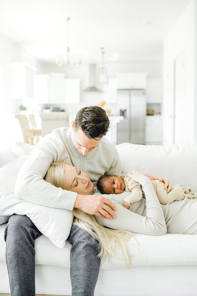 Newborn Session in Fullerton, CA. Darling Family lifestyle session in home.