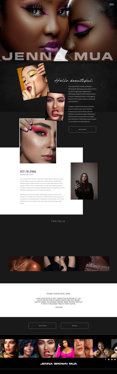 One Pager MUA Website