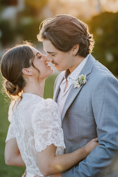 los angeles and orange county editorial wedding photographer, cinematic backlit candid portrait.