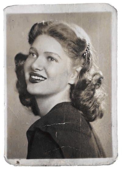 Black and white portrait of Amy's grandmother