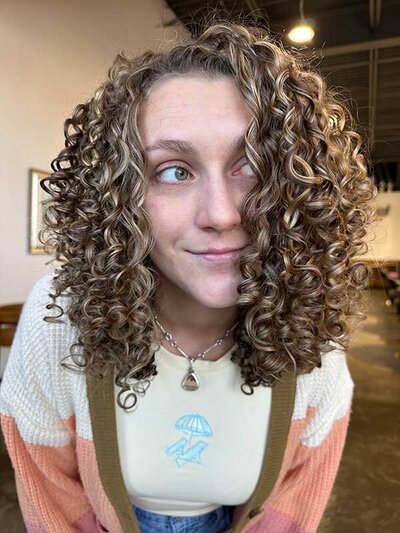 Blond highlights for curly hair Jacksonville