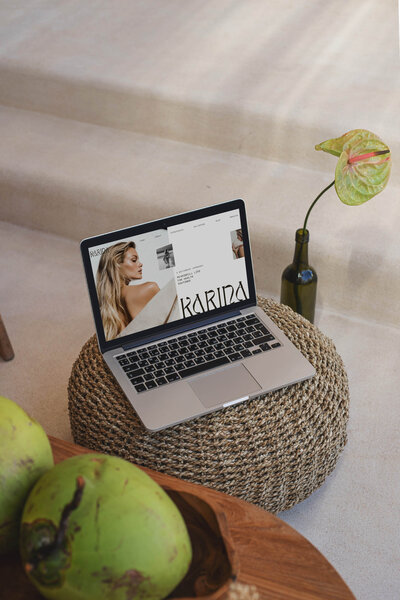 Mobile display of wedding planner showit website template showcasing the “Collections” page layout, styled with editorial event imagery and soft neutral design.