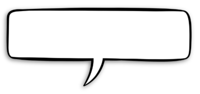 white talking bubble with black outline variation 1