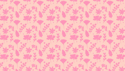 Simple light pink floral illustrations over a pink background