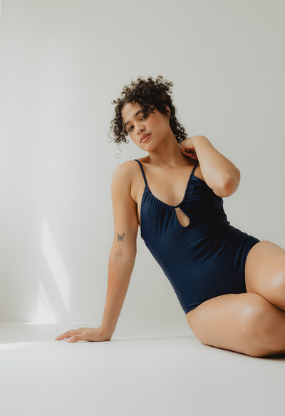 model wearing a bathing suit from lumimar swim