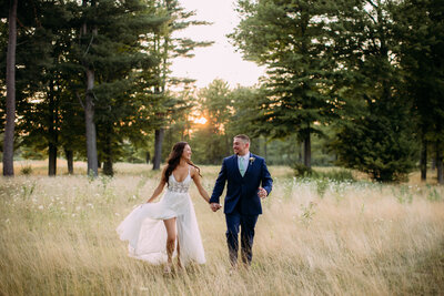 Wedding sunset photos at Solitude Links Golf Course