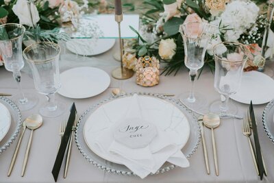 Wedding table setup 