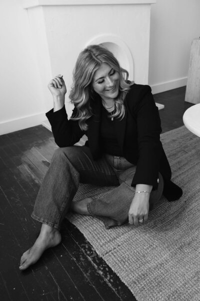 Calgary Realtor Leigh Kormos in black and white photo