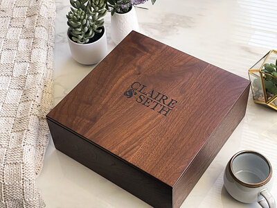 Wedding album in a walnut box