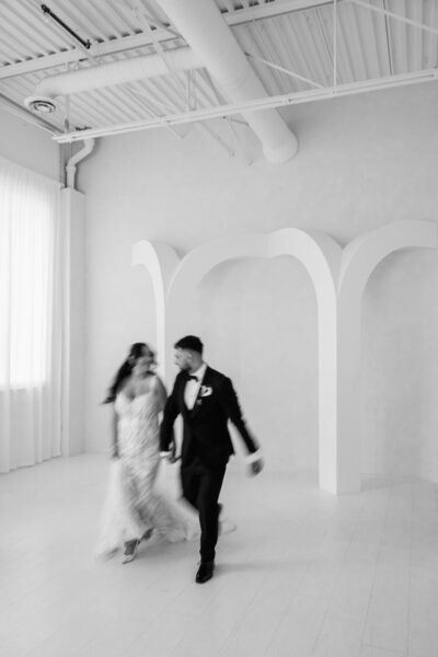 Montreal wedding couple standing with foreheads touching