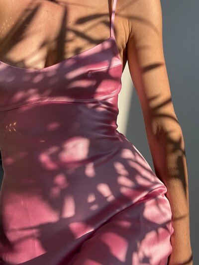 Woman in pink dress