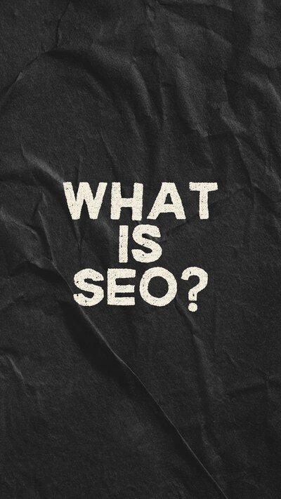 A black image with the text "What is SEO?" overlaid