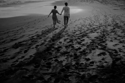 couple walking in beach