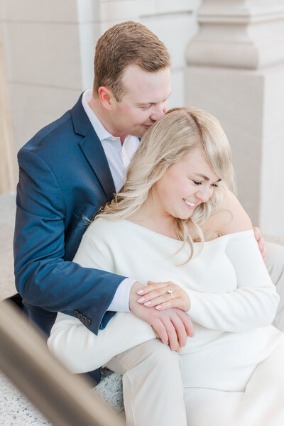 man and woman embracing
