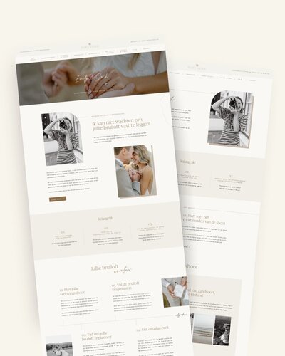 Shoot en Bruiloft Klantenpagina voor Showit, Showit template voor trouwfotografen