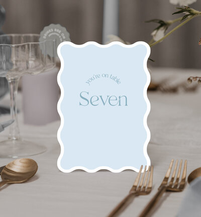 Orange rounded corner table numbers