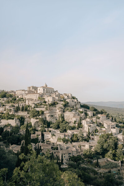 View from the Gordes Lookout Point. A medieval hilltop village in Provence.