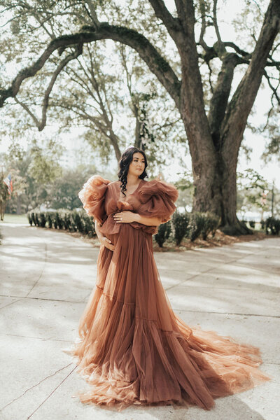 Neutral Tulle Formal Robe for Photoshoot JAcksonville FL