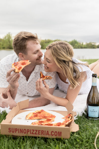 Pizza Engagement Photoshoot in Detroit Michigan by Savvy Shoots Photography