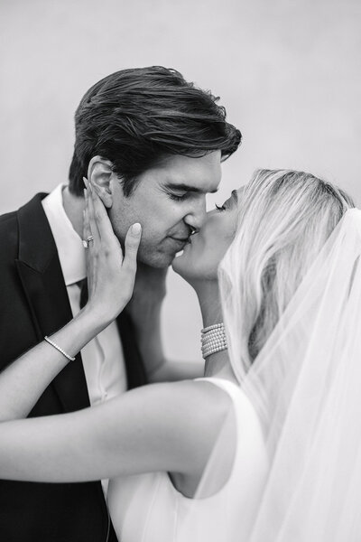 classic black and white wedding photo 