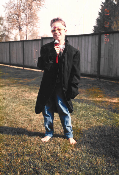 Brent Ray Fraser Playing Dressup - October 1987 (Age 8)