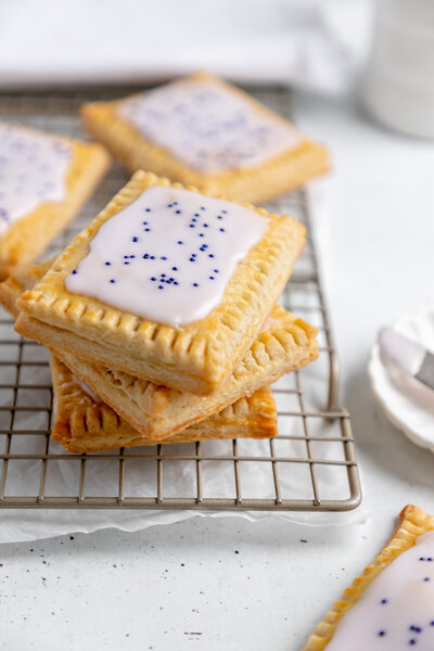 hand pies with blue frosting
