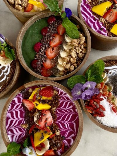 A colorful smoothie bowl - Balinese local cuisine. 