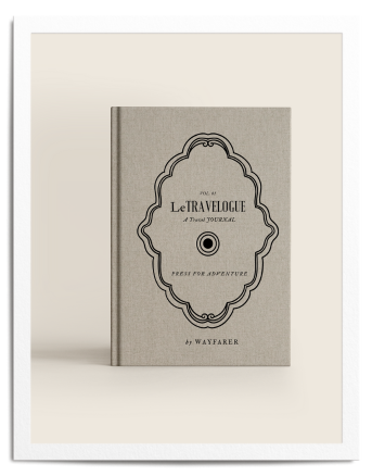 Embossed cream luxury linen travel journal