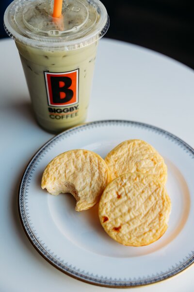 Biggby Coffee product photography showcasing egg bites. 