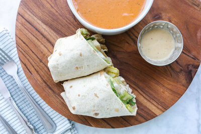 wrap and tomato soup