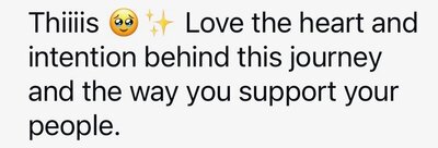Thiiis (sparkle emoji) Love the heart and intention behind this journey and the way you support your people