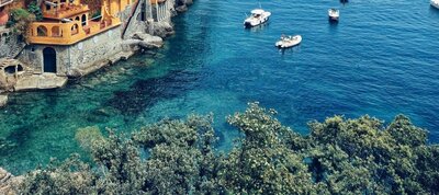Italian Riviera Portofino cliffs and coastline