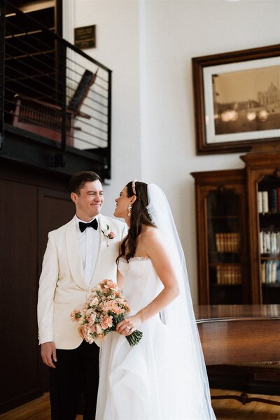 newlyweds entering their reception in dayton ohio